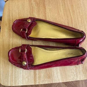 Coach Flats Size 11 N. Patton, leather Red . Good condition. See photos for wear